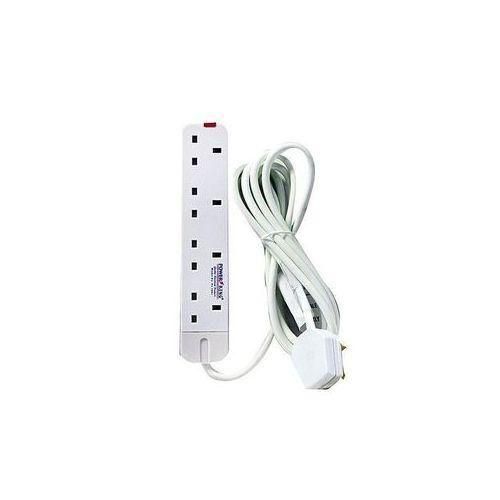 Power King Heavy Duty Surge & Over-Voltage Protection Extension Cable 4ways - White