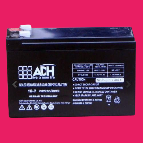 ADH 50AH, 12V/20HR Solar, Fast Charging Sealed Rechargeable Deep Cycle Battery - Black