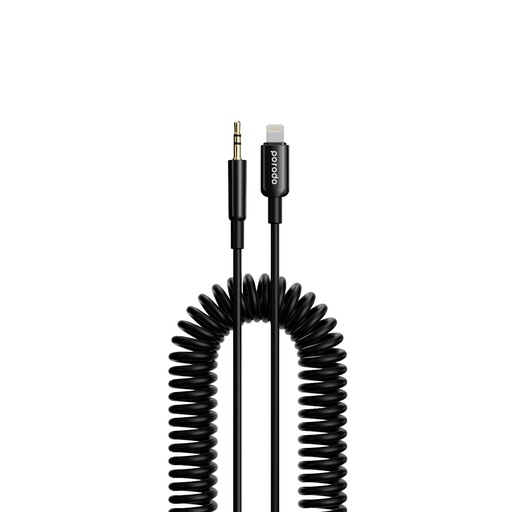 Porodo 3.5mm Lightning AUX Coiled Audio Cable – 1.2M