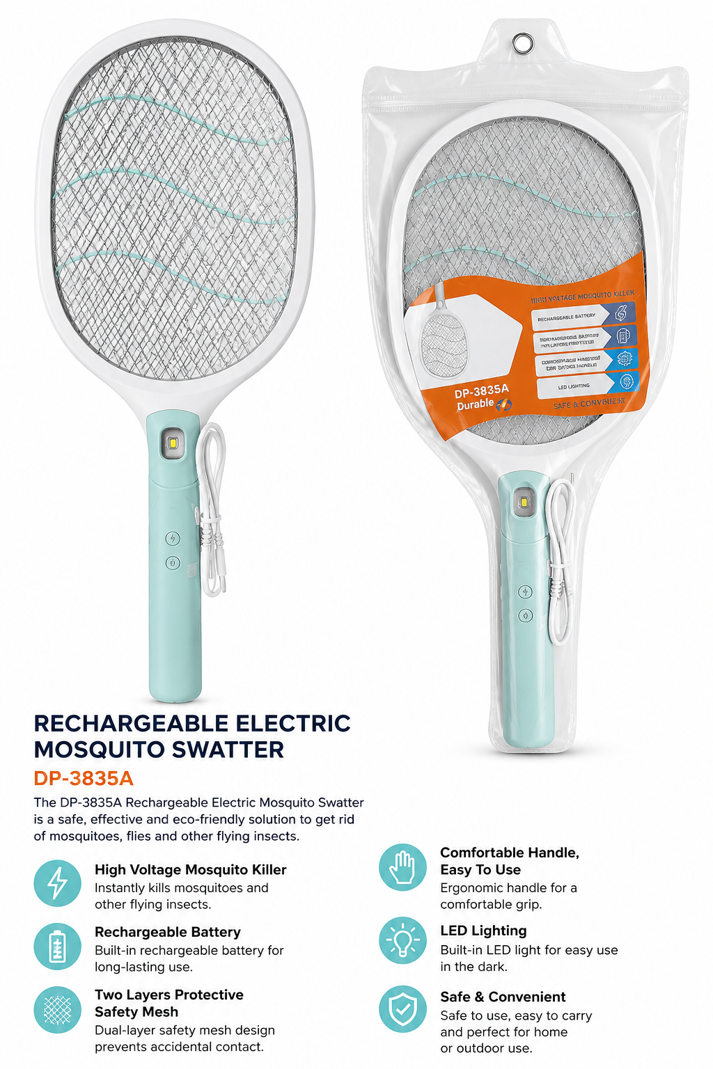 Rechargeable Electric Mosquito Swatter DP-3835A